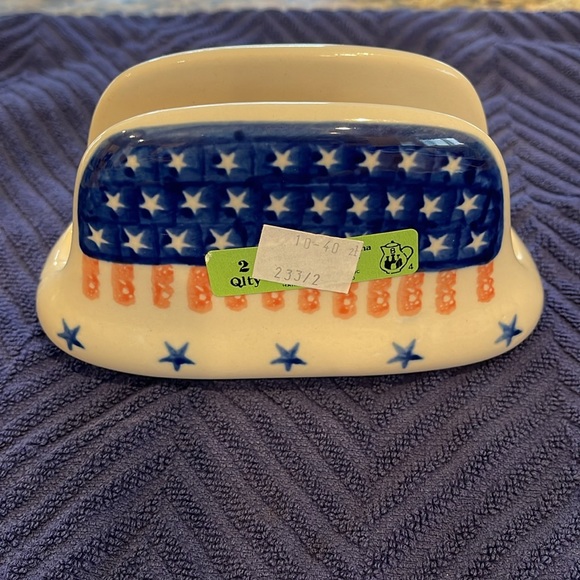 Polish Pottery Napkin Hokder - Picture 3 of 3